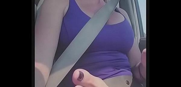  Blonde MILF Showing Her Smelly Sweaty Feet In The Car After Gym Workout